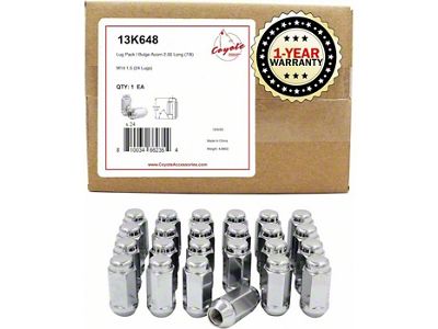 Chrome Bulge Acorn Lug Nut Kit; 14mm x 1.5; Set of 24 (07-26 Tahoe)