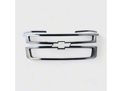 Chrome Delete Grille Overlay; Gloss Black (15-20 Tahoe)