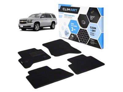 Custom Fit Front and Rear Floor Liners; Black (15-20 Tahoe)