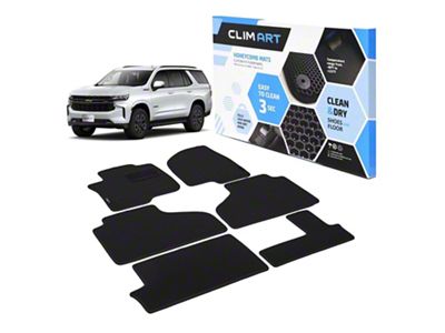 Custom Fit Front and Rear Floor Liners; Black (21-25 Tahoe)