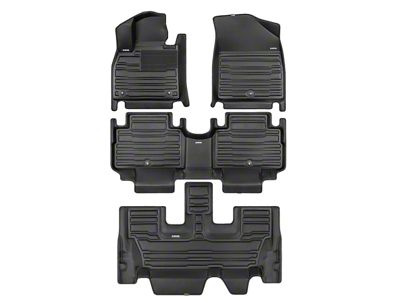 Custom Front, Rear and Third Row Floor Mats; Black (21-25 Tahoe w/ Third Row Seats)