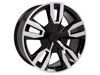 CV40 Black Machined 6-Lug Wheel; 22x9; 24mm Offset (21-25 Tahoe)
