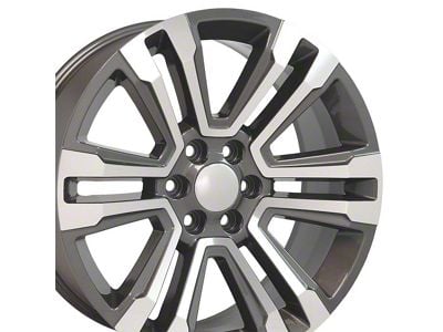 CV44 Gunmetal Machined 6-Lug Wheel; 22x9; 24mm Offset (21-25 Tahoe)