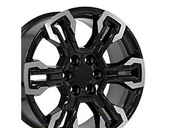 CV65 Gloss Black Machined 6-Lug Wheel; 20x9; 26mm Offset (21-26 Tahoe)