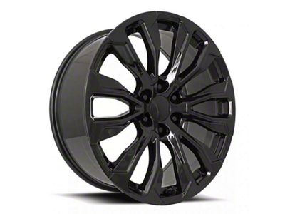Denali 12-Spoke Replica Gloss Black 6-Lug Wheel; 22x9; 28mm Offset (21-25 Tahoe)