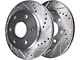 Drilled and Slotted 6-Lug Brake Rotor, Pad, Brake Fluid and Cleaner Kit; Rear (07-14 Tahoe)