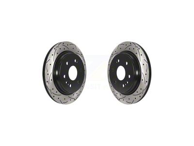 Drilled and Slotted 6-Lug Rotors; Rear Pair (21-25 Tahoe, Excluding Police)
