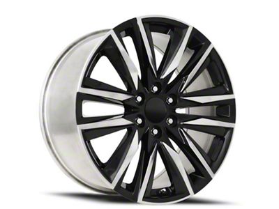 Escalade Sport Replica Gloss Black and Polished 6-Lug Wheel; 22x9; 28mm Offset (21-25 Tahoe)