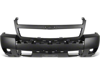 Factory Style Front Bumper Cover with Fog Light Openings; Primed Black (07-14 Tahoe LS, LT, LTZ)