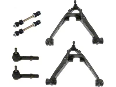Front Lower Control Arms with Outer Tie Rods and Sway Bar Links (07-14 Tahoe w/ Stock Cast Iron Lower Control Arms)