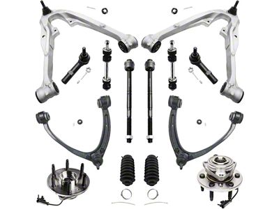 Front Upper and Lower Control Arms with Hub Assemblies, Sway Bar Links and Tie Rods (07-13 Tahoe w/ Stock Aluminum Control Arms)