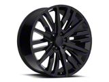 GM Split 6-Spoke Replica Gloss Black 6-Lug Wheel; 24x10; 31mm Offset (21-26 Tahoe)