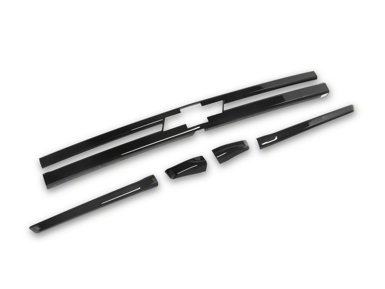 Tahoe Chrome Delete Grille Overlay; Gloss Black (2124 Tahoe) Free Shipping