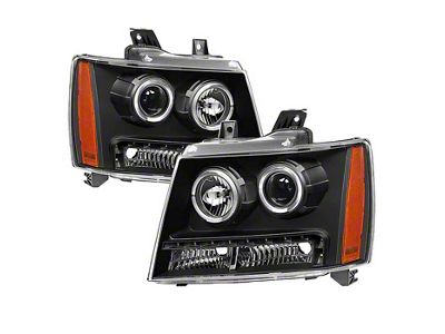 Halo Projector Headlights; Black Housing; Clear Lens (07-14 Tahoe)