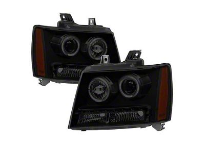 Halo Projector Headlights; Black Housing; Smoked Lens (07-14 Tahoe)