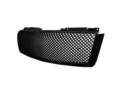 Honeycomb Mesh Upper Replacement Grille; Gloss Black (07-14 Tahoe)