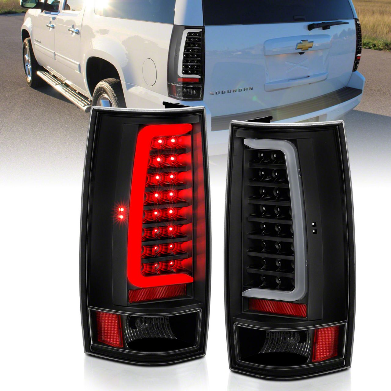 thumbnail image 2 of AM Autoparts Tail Light Set For Chevy Tahoe Suburban GMC Yukon 2000-2006 | Clear Lens Black Housing 2 of 6