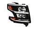 LED Light Strip Projector Headlight; Passenger Side; Matte Black Housing; Clear Lens (15-20 Tahoe w/ Factory Halogen Headlights)