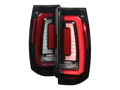 LED Sequential Turn Signal Tail Lights; Gloss Black Housing; Clear Lens (07-14 Tahoe)