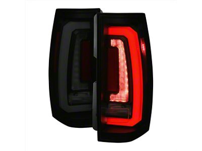 LED Sequential Turn Signal Tail Lights; Matte Black Housing; Smoked Lens (07-14 Tahoe)