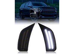 LED Side Marker Lights; White Parallel LED; Smoked (21-24 Tahoe)