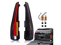 LED Tail Lights with Amber Turn Signal; Black Housing; Smoked Housing (07-14 Tahoe)