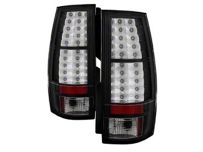 LED Tail Lights; Black Housing; Clear Lens (07-14 Tahoe, Excluding Hybrid)