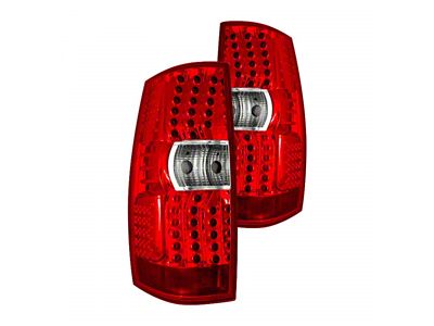 LED Tail Lights; Chrome Housing; Red Lens (07-14 Tahoe)