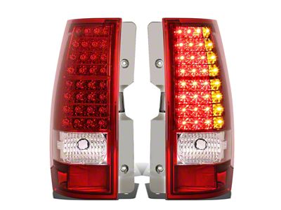 LED Tail Lights; Chrome Housing; Red Lens (07-14 Tahoe)