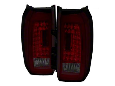 LED Tail Lights; Chrome Housing; Red Smoked Lens (15-20 Tahoe)