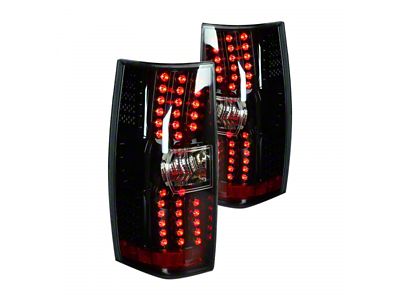 LED Tail Lights; Gloss Black Housing; Clear Lens (07-14 Tahoe)