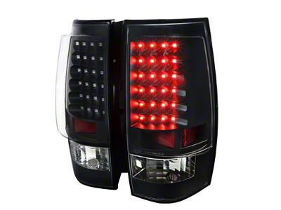 LED Tail Lights; Matte Black Housing; Clear Lens (07-14 Tahoe)