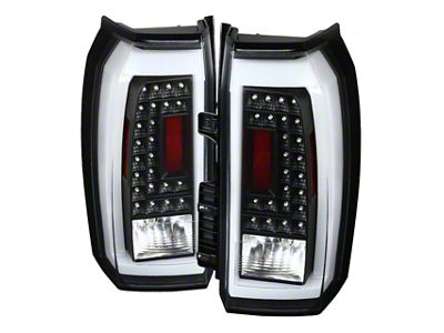 LED Tail Lights; Matte Black Housing; Clear Lens (15-20 Tahoe)