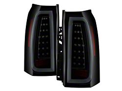 Light Bar LED Tail Lights; Black Housing; Smoked Lens (15-19 Tahoe)