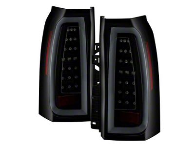 Light Bar LED Tail Lights; Black Housing; Smoked Lens (15-19 Tahoe)