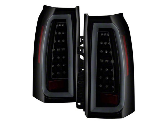 Light Bar LED Tail Lights; Black Housing; Smoked Lens (15-19 Tahoe)