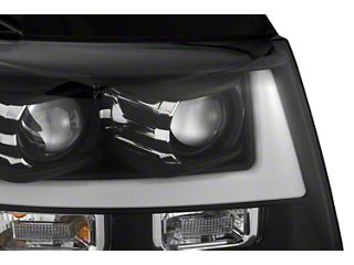 Jet Black Projector Headlights For 2015-2020 Chevy Tahoe Suburban – LED Tube, Halogen Bulbs, DOT