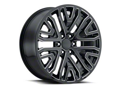 Mesh Replica Gloss Black Ball Milled 6-Lug Wheel; 22x9; 28mm Offset (21-25 Tahoe)