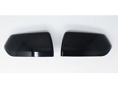 Chrome Delete Mirror Covers; Gloss Black (21-25 Tahoe)