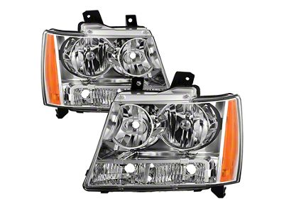 OE Style Crystal Headlights; Chrome Housing; Clear Lens (07-14 Tahoe)