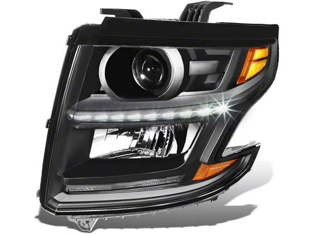 OE Style Projector Headlight; Black Housing; Clear Lens; Driver Side (15-20 Tahoe)