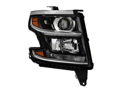 OEM Style Headlight; Black Housing; Clear Lens; Passenger Side (15-20 Tahoe w/ Factory Halogen Headlights)