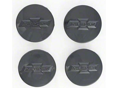 Officially Licensed Chrome Delete Center Caps; Gloss Black (15-25 Tahoe)