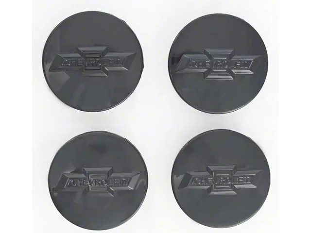 Officially Licensed Center Caps; Gloss Black (15-24 Tahoe)