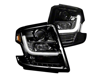 OLED Halo Projector Headlights; Black Housing; Smoked Lens (15-20 Tahoe)