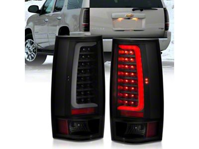 Plank Style LED Tail Lights; Black Housing; Smoked Lens (07-14 Tahoe, Excluding Hybrid)