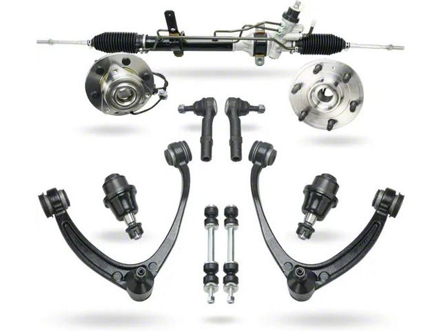 Power Steering Rack and Pinion with Wheel Hub Assemblies, Lower Ball Joints, Sway Bar Links and Upper Control Arms (07-14 4WD Tahoe, Excluding Hybrid)