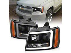 Projector Plank Style Switchback Headlights; Black Housing; Clear Lens (07-14 Tahoe)