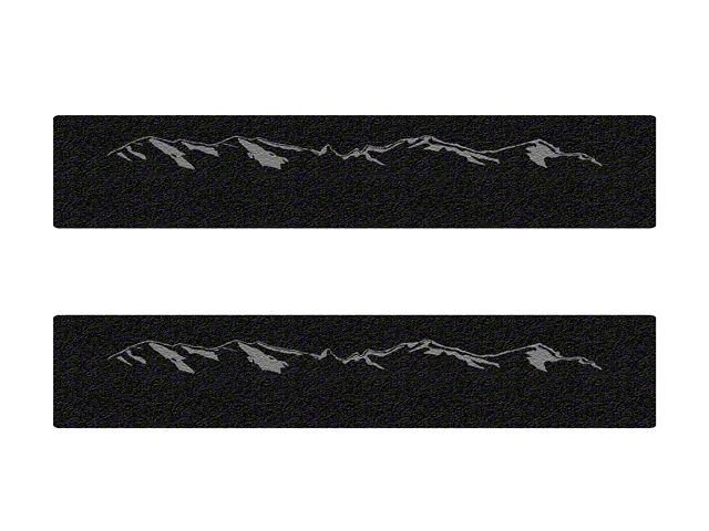 Rear Door Sill Protection with Mountain Logo; Black (21-24 Tahoe)