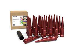 Red Spike Lug Nut Kit; 14mm x 1.5; Set of 24 (07-25 Tahoe)